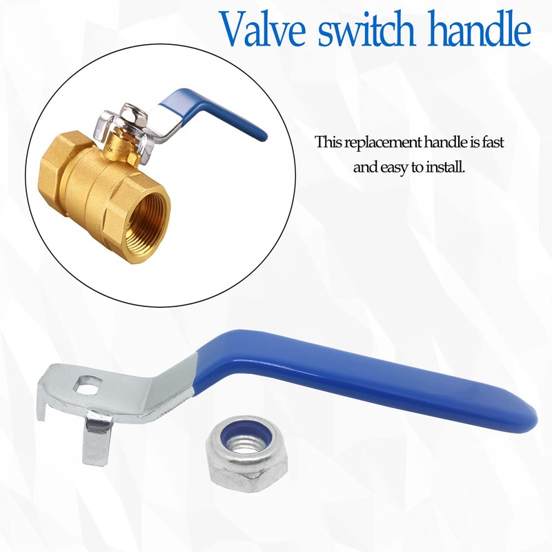 NGe 1Pcs Blue Replacement Ball Valve Handle,with M8 Nut,Hole Size