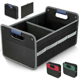 WINHUNT Car Trunk Organizer for SUV, Car Storage Organizer Reinforced Handles, Collapsible Multi-Compartment Foldable and Waterproof Car Organizer for Car Suv, Sedan, Truck, Minivan