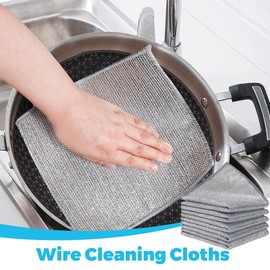 10 PCS Spülschwamm Topfreiniger Küchenschwamm Waschbar zum wiederverwenden, 20x20 cm mit Mikrofaser, Für Gründliche Reinigung bei hartnäckigem Schmutz haarbürste