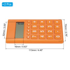 PATIKIL 2PCS Desktop Calculator Large 8 Digits LCD Display Portable Desktop Calculator with Standard Function for Home Office Style 2 Orange