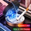 Zacxoxsr Car Ashtray Detachable Ceramics with Lid Blue Led Light