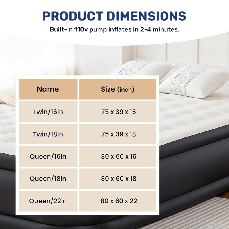 Simple Deluxe Queen Size Air Mattress with Built-in Electric Pump