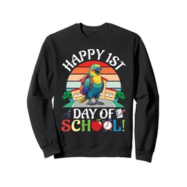 Parrot With School Backpack Books Happy First Day Of School Sweatshirt
