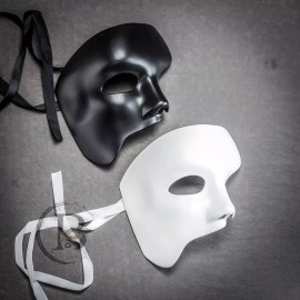 Beyond Masquerade Couple's Phantom Masquerade Masks Black and White Set