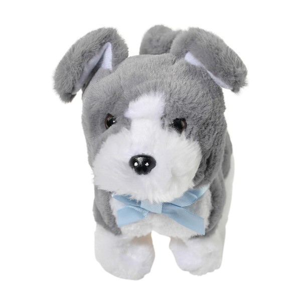Home-X Grey Schnauzer, Electric Dog Toys, Interactive Pets, Stuffed Animals