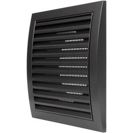 Anthracite Exhaust Hood Vent 5'' Inch / 125 mm with Flange and Built-in Mesh Guard Screen, Black, Air Vent Cover, HVAC Exhaust Vent Duct Cover, Exhaust Cap