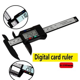 100mm 4 pulgadas Calibre Digital Electrónico, Calibre Vernier de Plástico, con Pantalla LCD Extra Grande, Herramienta de Medición Calibre con Conversión Pulgada/Milímetro