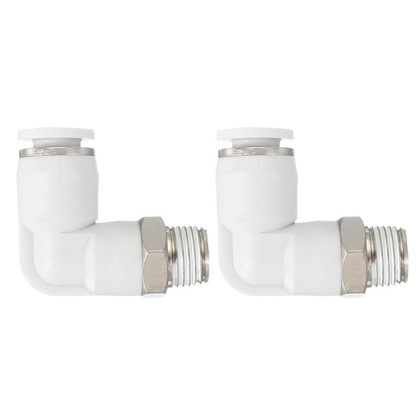 PATIKIL Push to Connect Fitting, 2 Pack Pneumatic Air Elbow