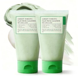 2PCS Green Tomato Clay Mask,Mascarilla De Arcilla Para Cara, Verde Tomato Para Mascarilla，Deep Cleansing Mask,Sebum & Clogged Pore Care, Apta para Hom