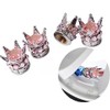 Silver Crown Light Pink Diamond Stones Chrome Plated Car Wheel