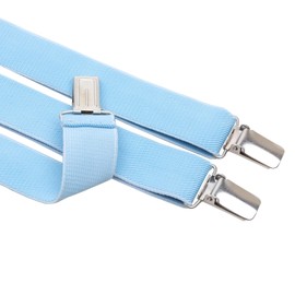 Action Ward - Tirantes para mujer, estilo de espalda en Y, 1 cm de ancho, correas elásticas ajustables y clips de metal, Celeste (Baby Blue), L