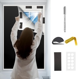 L-Tou Blackout Sheet, Window, Cloth, Window Shade Sheet, Window Glass Blindfold Sheet, Thermal Insulation Sheet, 5.7 x 6.6 ft (1.45 x 2 m), Easy to Apply, Blackout Curtain, Window Glass Film