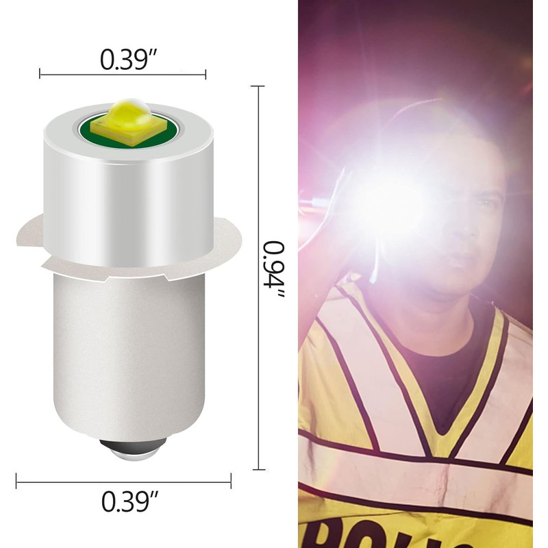 YAFIYGI 4 Pack LED Flashlight Bulb Replacement 3V LED Bulbs
