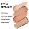 Erinde Eyeshadow Palette, 4 Colours, Matt & Glitter Eyeshadow Palette,