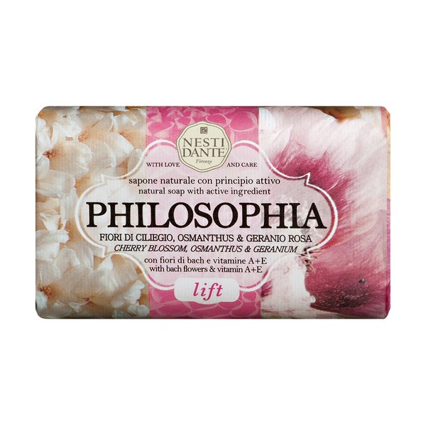 Nesti Dante Philosophia Natural Soap, Lift/Cherry Blossom/Osmanthus and Geranium With Bach Flowers and Vitamin E, 8.8 Ounce