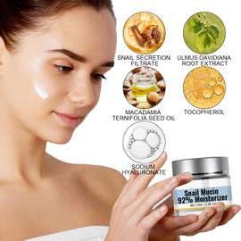 Schneckenmucin-Feuchtigkeitscreme, Snail Mucin Moisturisers, Snail Collagen Lifting & Firming Cream, Schneckencreme für Gesicht Feuchtigkeitspflege, Glatte Falten & Feine Linien