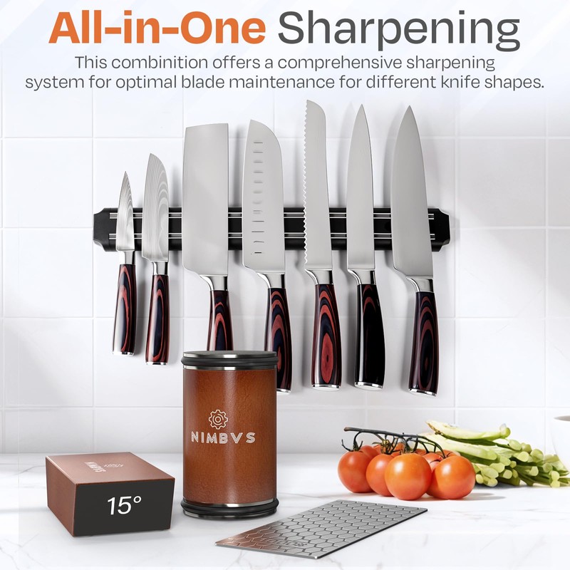 Rolling Knife Sharpener Kit with Diamond & Ceramic Sharpening System