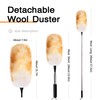 Leories Lambswool Feather Duster with Extension Pole up to 63inch,Extendable
