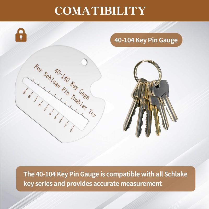 40-104 Key Pin Gauge for Schlage, Professional Measuring Tool, Fit