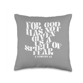 Retro Groovy Faith 2 Tim 1 7 For God has not given us a spir Throw Pillow