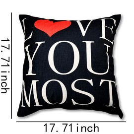 Love You Most Pillow Cover Valentiens Day Gifts for Boyfriend Girlfriend Couple Gifts for Fiance Fiancee Valentiens Day Decor Anniversary Birthday Gifts for Wife Husband