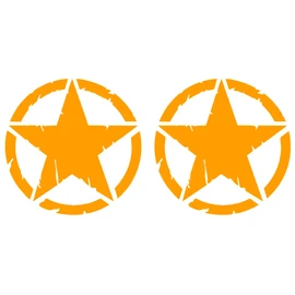 GamesMonkey Destroyed Military Star Aufkleber US Army C Shapes Kit Pack C 2 Stck C 4x4 Offroad Auto Motorrad C verschiedene Gr??en 5 10 15 20 25 30 cm C Made in Italy (15 cm, Orange)