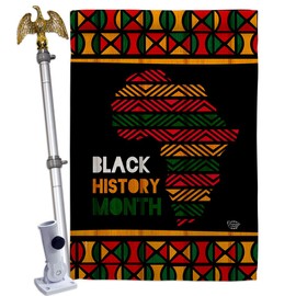 Ornament Collection Afro Americans History Month House Flag Eagle Set Black Lives Matter BLMCelebrates African Heritage Decoration Banner Small Garden Yard Gift Double-Sided, Made in USA