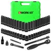 1/4" Drive Impact 56-Piece Socket Set, Standard SAE (5/32 to