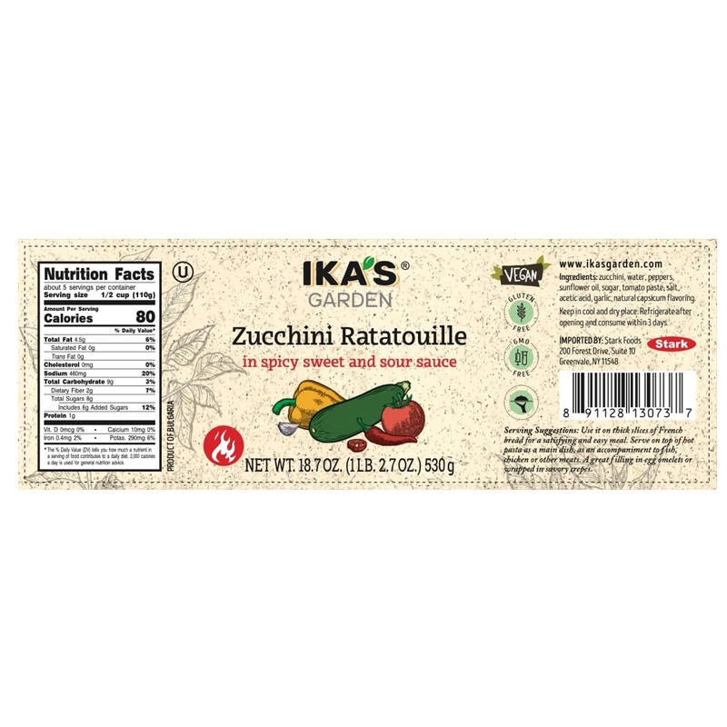 Ika's Garden Appetizer Vegetables (Pack of 1, Zucchini Ratatouille)