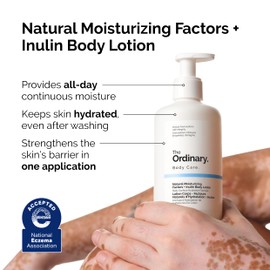 The Ordinary Natural Moisturizing Factors + Inulin Body Lotion, Lightweight Hydration for All-Day Moisture & Skin Barrier Support, Accepted by the National Eczema Association, 8.1 Fl Oz