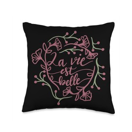 La Vie Est Belle Cute Gift La Vie Est Belle Throw Pillow, 16x16, Multicolor