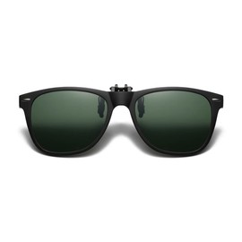 Kyoto Okayasa Polarized Clip-on Sunglasses, Flip-up Wellington Men's Women's, Flip-up Sunglasses, Fishing, Driving, UV Protection, Set of 6 (Green)