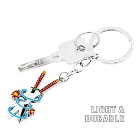 Weeb Keychains Demon Slayer Keychain, Sword Key Ring for Demon Slayer Fans, Anime Gifts with Durable Metal & Vibrant Colors, Phone Charm, Cool Katana Keychain for Bag, Wallet & Car Key | Tengen Uzui