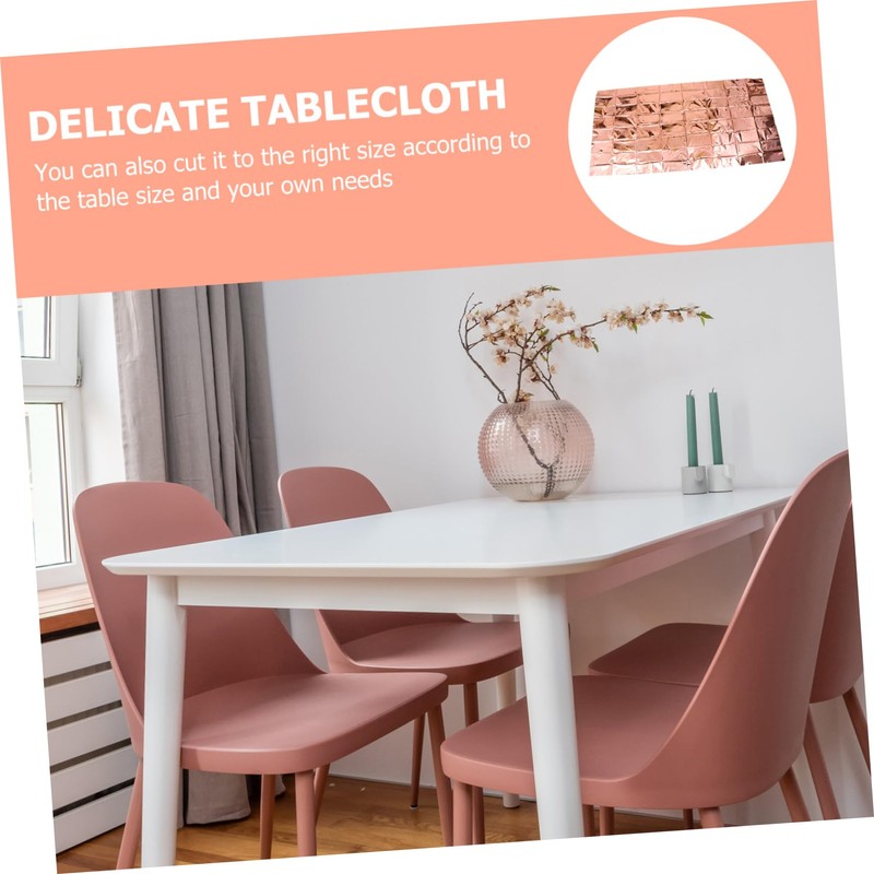 Mikinona 2pcs Rose Gold Tablecloth Wedding Party Tablecloth Party Table