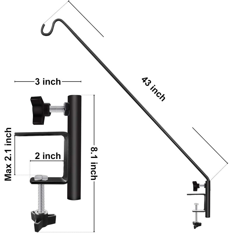 ERYTLLY Extended Reach Deck Hook Wall Pole Wall Mounted Deck