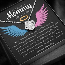 Pregnancy Loss Necklace, Memorial Gift, Baby Loss, Ectopic Miscarriage Keepsake Gift From Baby Angel, Stillborn, Sympathy, Infant Loss Gifts - Specification: Gold-18k Yellow, Carat: Box-Lux LED