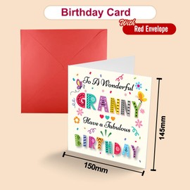Papa Prints Granny Birthday Cards Granny (145 x 150 mm) Grampy Birthday Card with Envelope Granny Birthday Card Gran Birthday Card