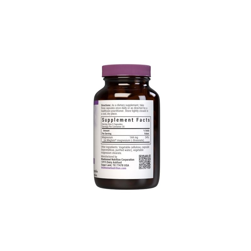 Bluebonnet Nutrition - L-treonato de magnesio, para función cognitiva y