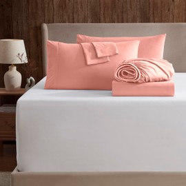 Extra Deep Pocket King Sheets Set - 6 PC Soft Microfiber Extra Deep Pocket King Size Sheets - Fade Resistant Bedding Sheets & Pillowcases - King, Misty Rose