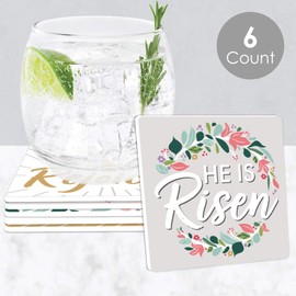 Big Dot of Happiness Religious Easter - Christian Holiday Party Decorations - Drink Coasters - Set of 6
