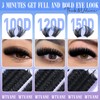 Volume Cluster Lashes100D+120D+150D Thick Individual Eyelash Clusters 240Pcs 12-18mm Individual