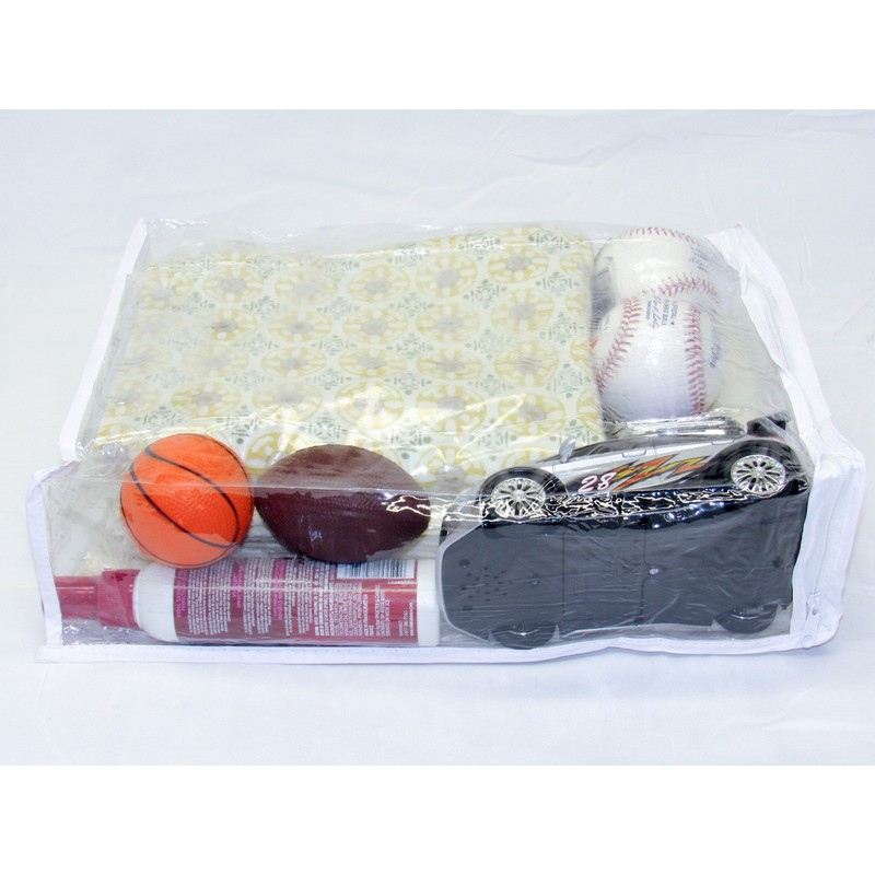 4-Pack Heavy Duty Vinyl Zippered Closet Storage Bags (Clear) for