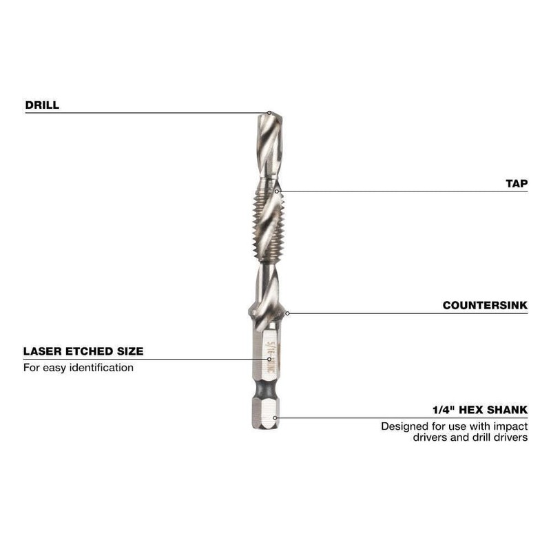 OKiio 48-89-4874 Fits for Milwaukee SAE Impact Drill and Tap