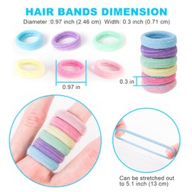 Qarwayoc Mini Hair Ties for Baby Girls, Seamless Kids Girls Hair Ties Bands, Soft Small Baby Ponytail Holders, Toddler Elastic Hair Ties Holders No Damage, 1.0 Inch in Diameter, 5 Colors