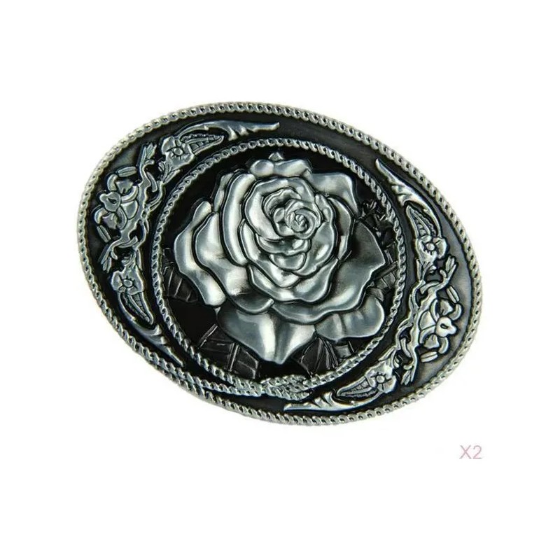 CTM Hebilla De Cinturón Western Vaquero Flor Rosa Para Unisex