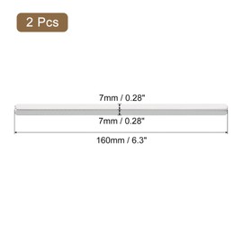 sourcing map 2Pcs Door Knob Spindle, Spare Door Handle Spindle Bar, 160 x 7mm Door Spindle Replacement Door Handle Parts, Silver