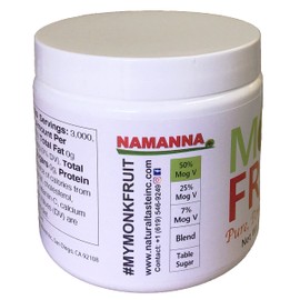 NAMANNA Pure Monk Fruit Sweetener- Zero Calorie, Zero Carb, Paleo Safe (50% Mogroside V, 150g, 3,000 Servings)