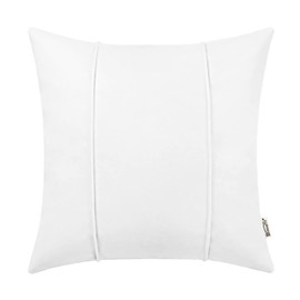 BRAWARM White Leather Throw Pillow Covers 16 X 16 Inches - Faux Leather Pillow Cover with Piping, Hand Stitched Leather Throw Pillow for Couch Sofa Bed Living Room Home Decorative