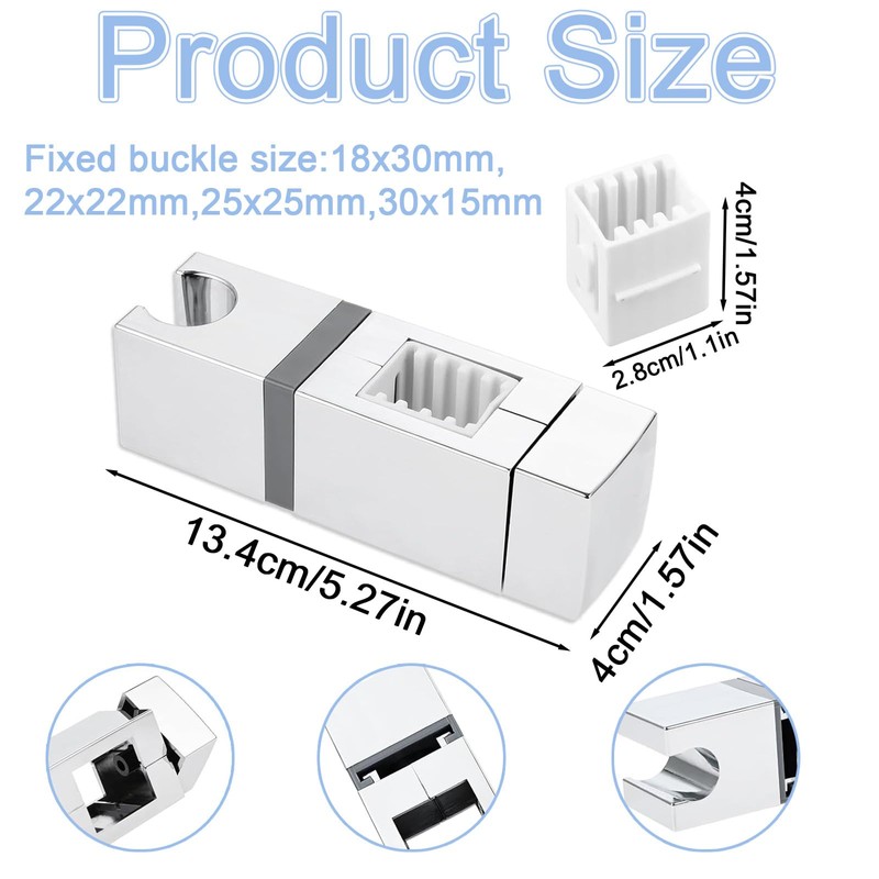 Shower Holder,Shower Head Holder,360° Angle Adjustable Square Shower Holder Bracket