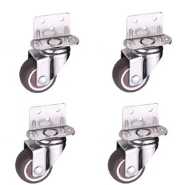 Skelang 4 Pcs Small Swivel Casters 25mm Furniture Castor L Castor for Crib Cabinet Furniture Table Load Capacity 11kg per wheel